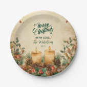 Assiettes En Carton Noël Rustique à la bougie Pinecone (Devant)