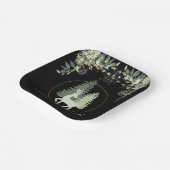 Assiettes En Carton Noël rustique Cerfs paysages hivernaux arbres (Angulaire)