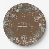 Assiettes En Carton Noël rustique Festif Cosy (Devant)