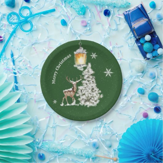 Assiettes En Carton Noël rustique traditionnel (Fête)