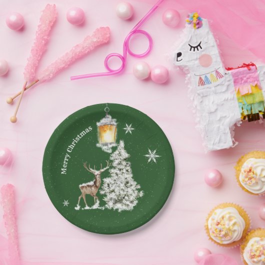 Assiettes En Carton Noël rustique traditionnel (Fête)