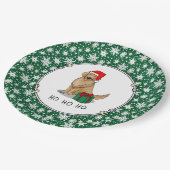 Assiettes En Carton Noël Santa Claus Golden Retriever Chien mignonne (Angle)