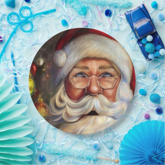 ASSIETTES EN CARTON NOËL SANTA CLAUS PAPIER PLAQUES (Fête)