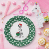 Assiettes En Carton Noël Santa Hat Chien dalmate (noir 1) mignonne (Fête)
