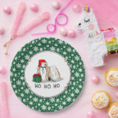 Assiettes En Carton Noël Santa Hat Chih Tzu (blanc tan) Chien mignonne (Fête)