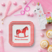 Assiettes En Carton Noël scandinave Cheval Rocse Custom (Fête)
