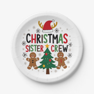 Assiettes En Carton Noël Soeur Crew Festive pain d'épices Amis
