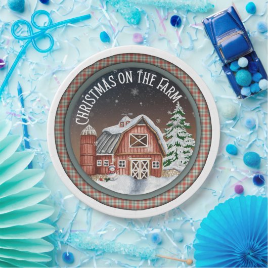 Assiettes En Carton Noël sur les plaques de papier agricole (Fête)