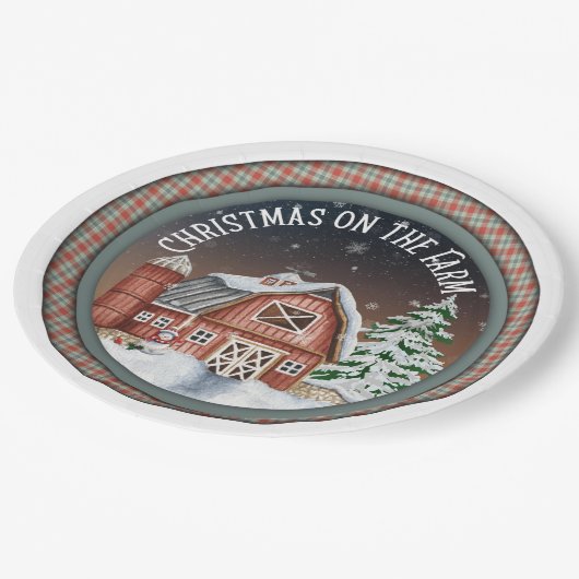 Assiettes En Carton Noël sur les plaques de papier agricole (Angle)