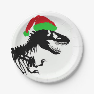 Assiettes En Carton Noël T-Rex
