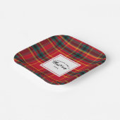 Assiettes En Carton Noël Tartan Plaid Nom de famille Année (Angulaire)