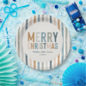 Assiettes En Carton Noël terre cuite bleu typographie moderne (Fête)