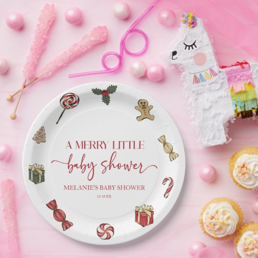 Assiettes En Carton Noël Un joyeux petit Baby shower (Fête)