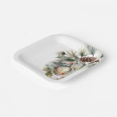Assiettes En Carton Noël Vacances À feuillage persistant Pinecones Orn (Angulaire)