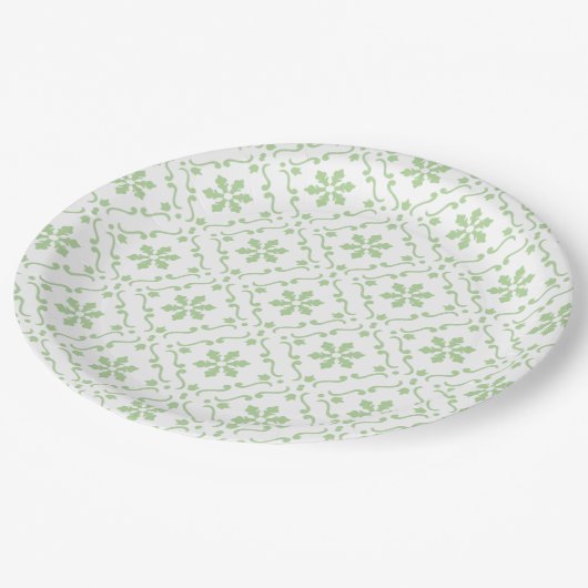 Assiettes En Carton Noël Vacances Moderne Russe Vert Motif (Angle)