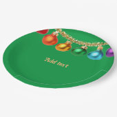 Assiettes En Carton Noël Vert Modèle ornemental (Angle)