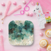 Assiettes En Carton Noël Vert Or Blanc Arbres (Fête)