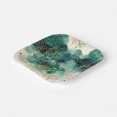 Assiettes En Carton Noël Vert Or Blanc Arbres (Angulaire)