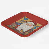 Assiettes En Carton Noël vintage Père Noël (Angulaire)