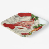 Assiettes En Carton Noël vintage rétro Père Noël (Angulaire)
