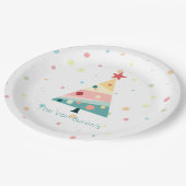 Assiettes En Carton Noël Whimssical Pastel Polka Dot (Angle)