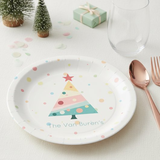 Assiettes En Carton Noël Whimssical Pastel Polka Dot