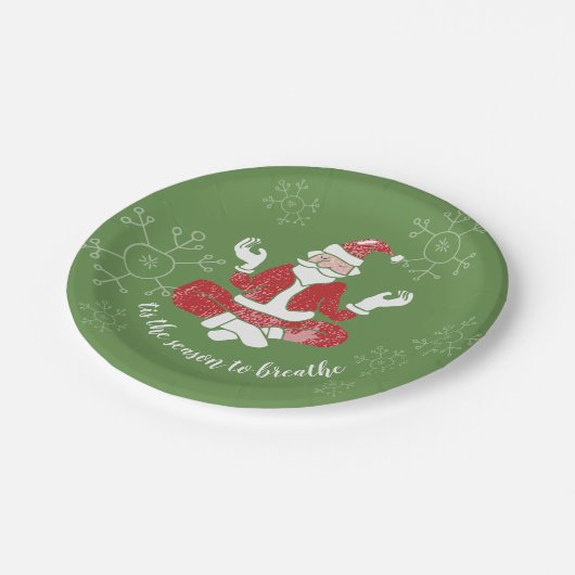 Assiettes En Carton Noël Yoga Père Noël saison pour respirer (Angle)