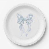Assiettes En Carton Nœud Bleu  (Devant)