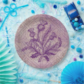 Assiettes En Carton Noeud celtique pourpre de chardon écossais (Fête)