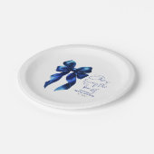 Assiettes En Carton Noeud papillon bleu marine Elle se marie Réception (Angle)