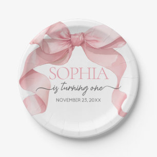Assiettes En Carton Nœud Papillon Rose Coquette Anniversaire