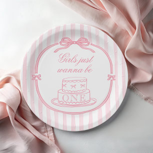 Assiettes En Carton Nœud Rose Voudrait juste être UN
