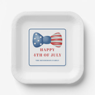 Assiettes En Carton Nœud Rouge, Blanc Et Bleu Patriotique 4 Juillet
