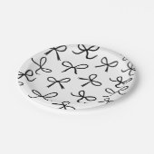 Assiettes En Carton Nœuds Noirs Mignons Tendance Blanc (Angle)