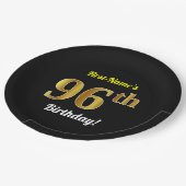 Assiettes En Carton Noir, anniversaire d'or de Faux (Angle)