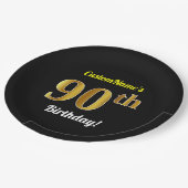 Assiettes En Carton Noir, anniversaire d'or de Faux (Angle)