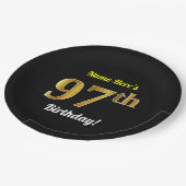 Assiettes En Carton Noir, anniversaire d'or de Faux (Angle)