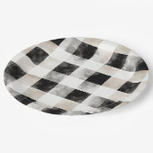 Assiettes En Carton Noir Blanc Argent Russe Noël (Angle)