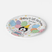 Assiettes En Carton Noir blanc Cockapo Cavapoo Chien Anniversaire (Angle)