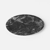 Assiettes En Carton Noir blanc et marbre d'argent Glam moderne (Angle)