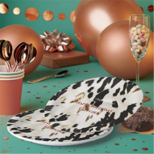 Assiettes En Carton Noir Blanc Or Sud-Ouest de la vache Noire