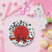 Assiettes En Carton Noir Blanc Rouge Bow Dalmatie Spots Anniversaire (Fête)
