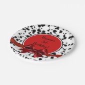 Assiettes En Carton Noir Blanc Rouge Bow Dalmatie Spots Anniversaire (Angle)