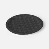 Assiettes En Carton Noir blanc tartan plaid hiver Noël motif (Angle)