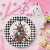 Assiettes En Carton Noir Buffalo Plaid Noël (Fête)