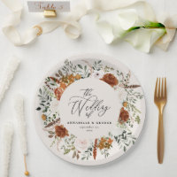 Noir chic terre cuite florale rustique élégant mod