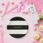 Assiettes En Carton Noir classique et lunettes blanches Anniversaire (Fête)