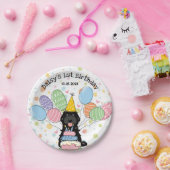 Assiettes En Carton Noir Cockapoo Cavapoo Chien Anniversaire (Fête)