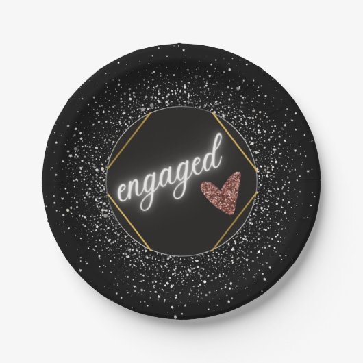Assiettes En Carton Noir et argent glam engagé (Devant)