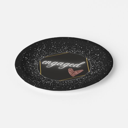 Assiettes En Carton Noir et argent glam engagé (Angle)